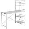 PAGED Simple Modern Computer Desk, Trapezoid Home Office Desk with 4 Storage Drawers, Wooden Desktop and Metal Legs for Office, Study - 3 of 4