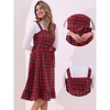 Allegra K Women's Plaid Ruffled Sleeveless Tie Waist A-Line Pinafore Overall Dress - 2 of 4