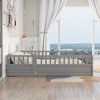 COWLOWN Full Size Floor Bed with Safety Barrier, Wooden Children's Bed Frame with Door Opening, Pine French Design - 4 of 4