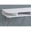 EveryRoom White Top Computer Desk - Silver Metal: 31.5" Compact MDF Writing Desk with Open Storage Shelf - 3 of 4
