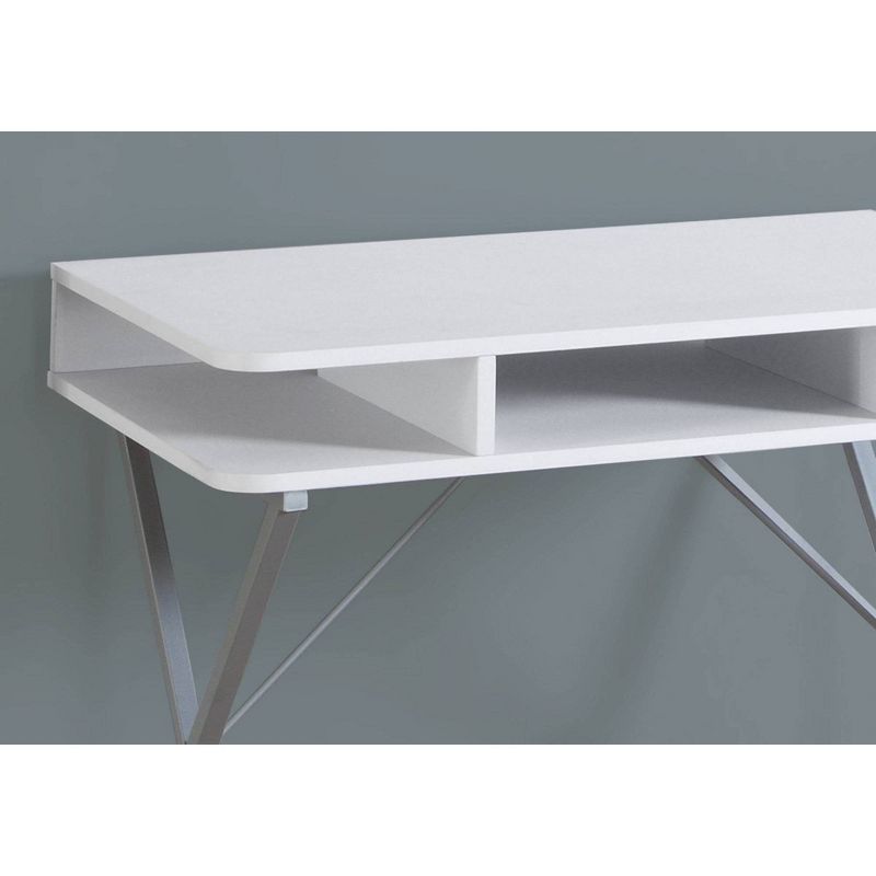 White Top Computer Desk - Silver Metal - EveryRoom, 4 of 7