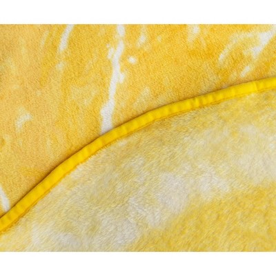 Lemon Slice Round Fleece Throw Blanket in Yellow and White