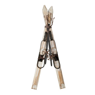 Decorative Pair of Skis and Poles 36"H