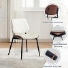 Dining Chairs Set of 4 - Mid Century Modern Upholstered Retro PU Leather Kitchen Chairs with Walnut Bentwood Back for Dining Room and Kitchen - 3 of 4