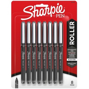 Sharpie Rollerball Pen Needle Point Precision Pen Black Ink 8/Pack (2116307) - 1 of 4