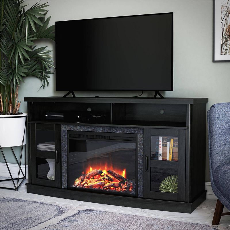 Knox Bay Fireplace Console with Glass Doors TV for TVs up to 60" - Room & Joy, 3 of 9
