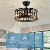 Ludomide Ceiling Fan with Light and Remote, Vintage Caged Chandelier Fan Enclosed Ceiling Fan for Kitchen Dining Room - 2 of 4