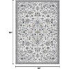 Acekool 10x13 Vintage Medallion Washable Area Rug, Extra Large Non-Slip Distressed Floral Carpet, Stain Resistant for Living Room, Bedroom, Grey - 3 of 4