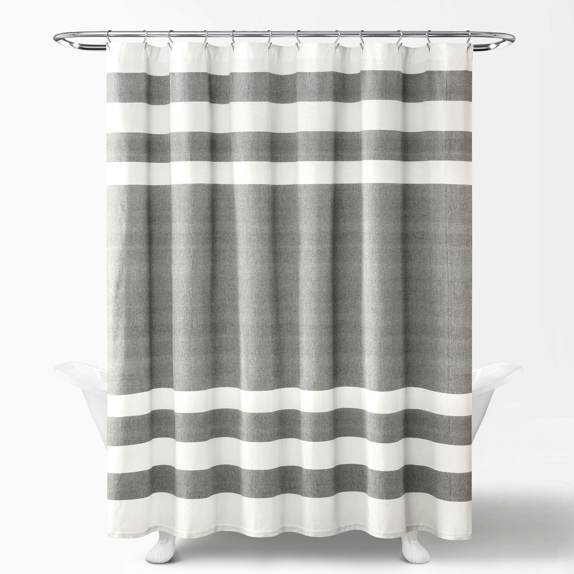 Harbor Stripe Yarn Dyed Cotton Blend Shower Curtain