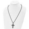 Black Bow Jewelry Men's Black Plated Stainless Steel Brushed Cross Necklace, 24 Inch - 3 of 4