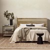 LuxenHome Oak Finish Wood with Natural Rattan Top Panel Headboard, King Brown - 3 of 4
