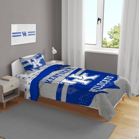 Ncaa Kentucky Wildcats Slanted Stripe Twin Bedding Set In A Bag - 4pc ...