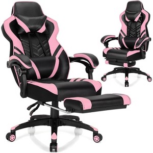 Costway Office Computer Desk Chair Gaming Chair Adjustable Swivel w/Footrest - 1 of 4