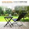 Naysaye Patio End Tables 18inch Folding Round Side Table Metal Frame Flower Cutout Design for Outdoor Use, Black, 18.11"*18.11"*18.7" - 2 of 4
