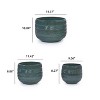 Gulches 28 Qt Medium Antique Navy Blue Indoor Ceramic Hand-Glazed Modern Planter with Drainage Hole Outdoor Use (14 in L x 14 in W x 10 in H) 3-Pack - 3 of 4