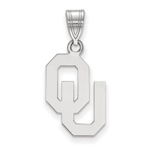 Black Bow Jewelry 14k White Gold Oklahoma Sooners NCAA Medium Pendant - 1 of 3
