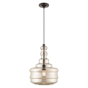 Livex Lighting Art Glass 1 - Light Pendant in  English Bronze - 1 of 1