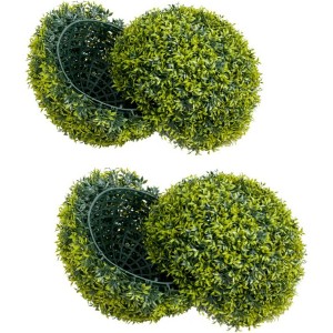 2-Pack/4-Pack Artificial Hanging Plant Balls for Indoor & Outdoor Decor, Balcony, Garden, Backyard - 1 of 4