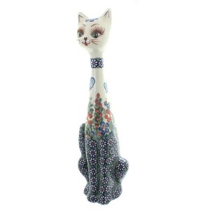 Blue Rose Polish Pottery 44 Vena Large Cat - 1 of 1