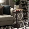 COZAYH Pedestal Tray Top End Table for Holding Drinks, Lamps or Plants, Farmhouse & Rustic Style for Living Room or Bedroom, Dark Brown - 4 of 4