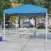 Emma and Oliver Portable Tailgate, Camping or Event Set with White Pop Up Event Canopy Tent with Carry Bag and Folding Table with Benches Set - 2 of 4
