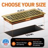 Home Intuition Basketweave Floor Vent Cover 4X14 Inch with Mesh Cover Trap Heat and Air Walkable Metal Floor Vent for HVAC Duct, Polished Brass - 4 of 4