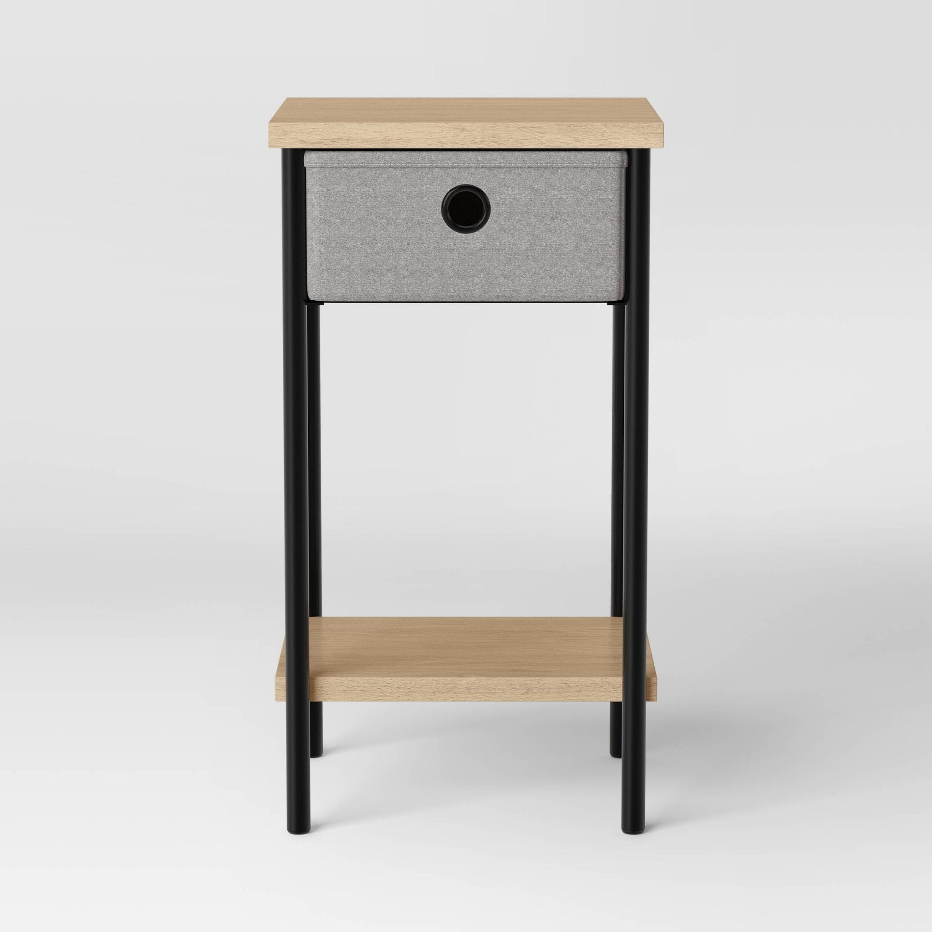 Fabric Bin Side Table Black Frame - Room Essentials™