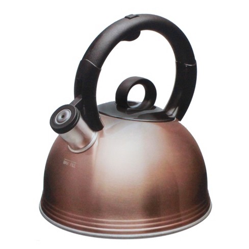 Stainless Steel Whistling Tea Kettle - 2.1 Quarts, Stovetop Induction Safe,  Insulated Handle - Ideal Camping, Office, and Kitchen Use