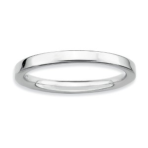 Black Bow Jewelry 2.25mm Stackable Sterling Silver Semi Rounded Band - 1 of 4