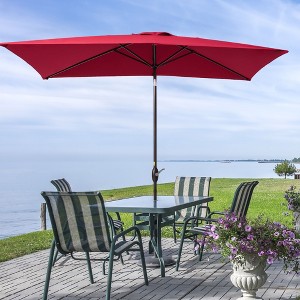 Sonkuki 10×6.5FT Rectangular Patio Umbrella with 200gsm Solution-Dyed Fabric - 1 of 4