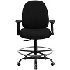 Emma and Oliver 400 lb. Big & Tall Black Fabric Adjustable Back Ergonomic Draft Chair - Arms - 4 of 4