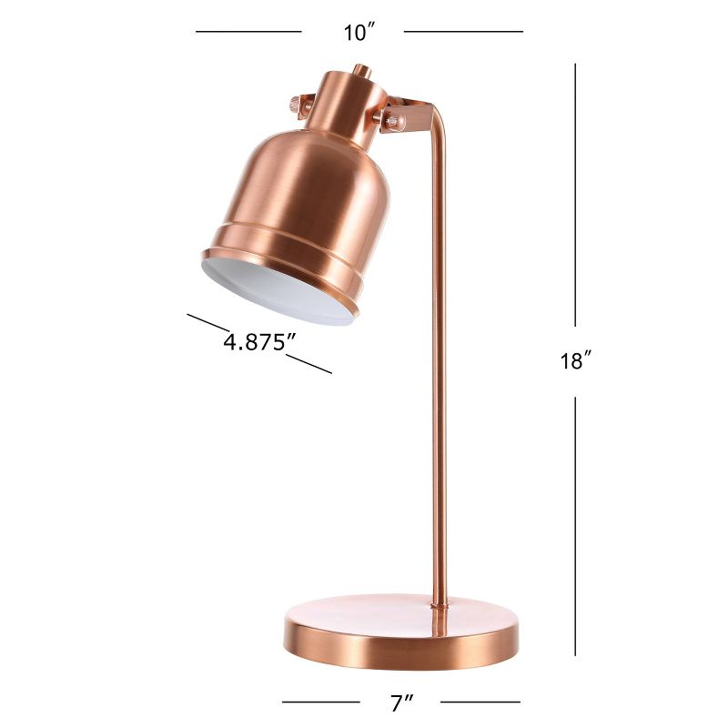 18&#34; Metal Edgar Task Lamp (Includes LED Light Bulb) Copper - JONATHAN Y, 5 of 6