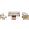 Buenhomino Boho Patio Yellow Wicker Sectional Seating Group, Outdoor Conversation Set with Cushions - 3 of 4