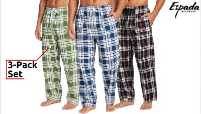 Espada Menswear Mens COZY Flannel Pajama Pants (3-Pack)