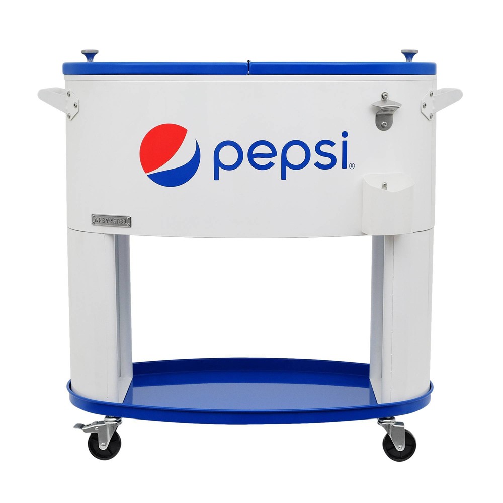 Photos - Wall Shelf Permasteel 80qt Pepsi Oval Sporty Outdoor Cooler Cart White