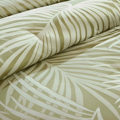 Soft Green Jacquard Tropical Comforter Set, California King