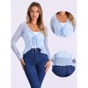 INSPIRE CHIC Women's Long Sleeves Self Tie Ruffle Mesh Casual Bolero Cardigan - 2 of 4