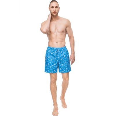 Мужские шорты Rokka&Rolla Men's 7'' Pattern Swim Shorts with Compression Liner-Ocean Navy Print, size Medium — фото 6