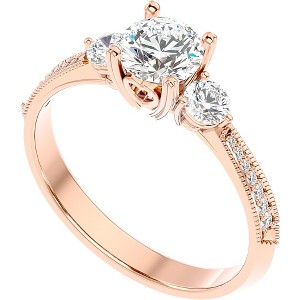 Pompeii3 1 1/10Ct Diamond & Moissanite Accent Engagement Ring in 10k Gold - 1 of 4