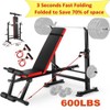 KRISRATE 6 in 1 Adjustable Weight Bench Set With Removable Foot Catch, Foldable Bench Press Set w/ Squat Rack Flat Incline Workout Bench for Home Gym - 2 of 4