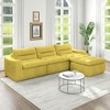 Right Modular Sofa Seat-L-Shaped Compressed Design, Modern Beanbag Style, Yellow - 4 of 4