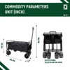 BEAFUP Foldable Beach Wagon Cart with 440lbs Capacity, Strapping System & 3pcs Waterproof Liners for Camping, Shopping & Families,Black - 3 of 4