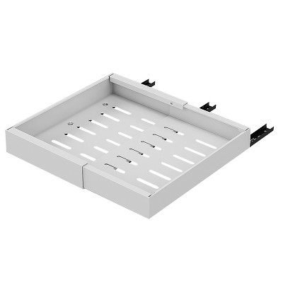 NewHome "Expandable Pull-Out Cabinet Organizer with Sliding Drawers, Carbon Steel, 12.2-20.5in, 17lbs Max Load" White