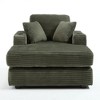 Corduroy Chaise Lounge Chair with Deep Seat and Detachable Cushions - 2 of 4