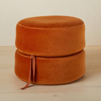 Olivia Round Pouf Rust - Opalhouse™ designed with Jungalow™: Upholstered Footrest, No Assembly Required