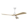52" Modern Industrial Wooden Ceiling Fan with Light Kit & Remote Control – Reversible Blades for Year-Round Comfort, Adjustable Height, White/Wood - 2 of 4