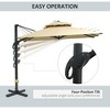 TiramisuBest 7.5ft×7.5ft Aluminum Pole Outdoor Patio Market Table Umbrella with Crank & Push Button Tilt - Black - 3 of 4