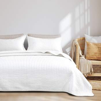 Solid Basketweave Quilt Bedding Set - Isla Jade