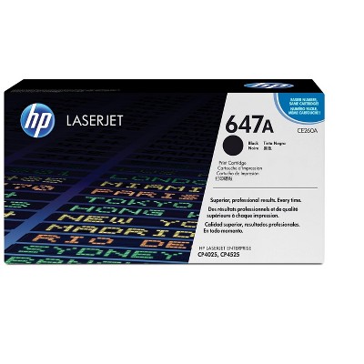 HP Inc. 647A Black Original LaserJet Toner Cartridge, ~8,500 pages, CE260A