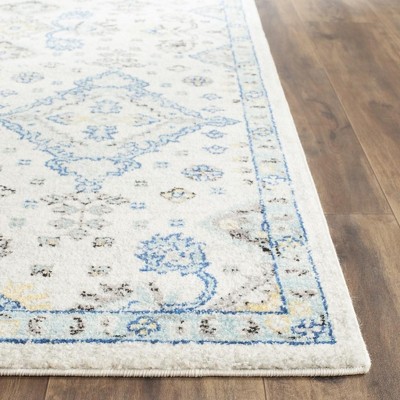 Elegant Ivory & Light Blue Reversible Synthetic Rug 4' x 6'